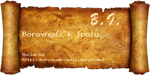 Borovnyák Ipoly névjegykártya